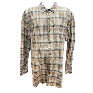 TERRITORY AHEAD Shirt Subtle Textured Plaid Cotton Size XXL